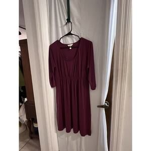 Soma Purple Babydoll Scoop Neck Lounge Dress Size M Casual Comfy Loungewear